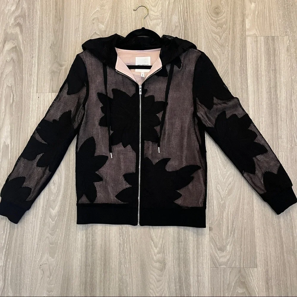 Avec Les Filles Lace Embroidered Zip Hoodie XS - Picture 2 of 10
